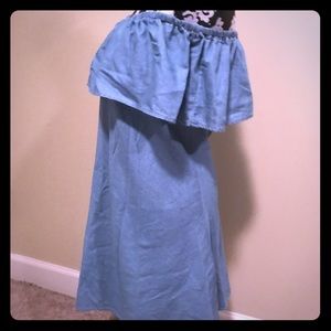 Off shoulder chambray dress